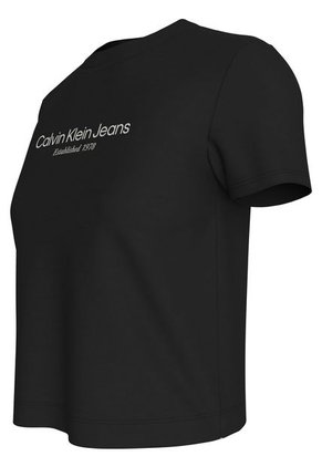 Camiseta Negra Regular Con Logo Institutional Calvin Klein