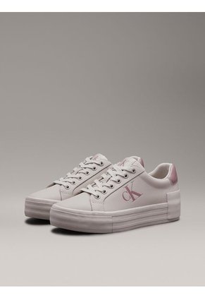 Tenis Rosado De Plataforma De Cuero Calvin Klein
