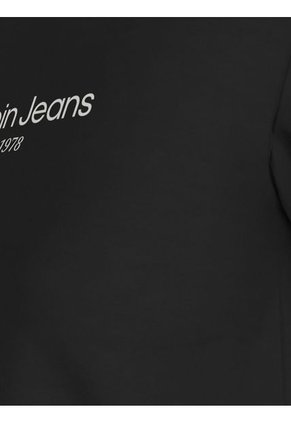 Camiseta Negra Regular Con Logo Institutional Calvin Klein