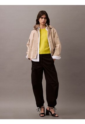 Camiseta Amarilla Cropped Con Escudo Con Logo Calvin Klein