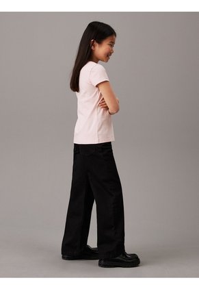 Camiseta Niña Rosada Slim Con Logo Calvin Klein