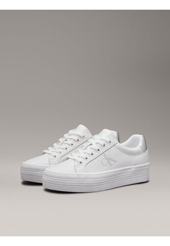 Tenis Blanco De Plataforma De Cuero Calvin Klein Calvin Klein