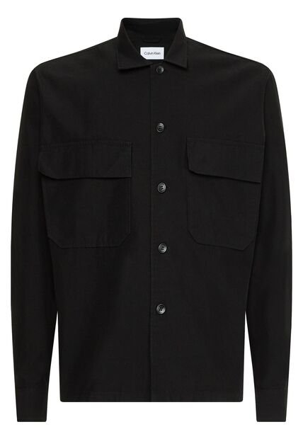 Sobrecamisa Negra De Sarga Boxy Calvin Klein