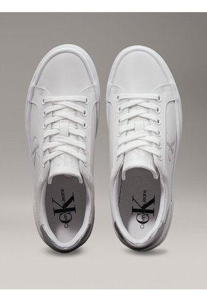 Tenis Blanco De Plataforma De Cuero Calvin Klein