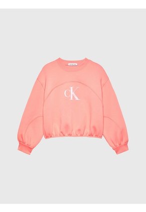 Suéter Rosado Boxy Con Monograma Para Niña Calvin Klein