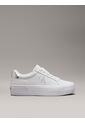 Tenis Blanco De Plataforma De Cuero Calvin Klein de Calvin Klein