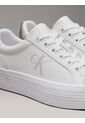 Tenis Blanco De Plataforma De Cuero Calvin Klein de Calvin Klein