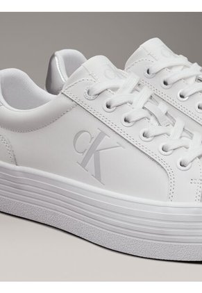 Tenis Blanco De Plataforma De Cuero Calvin Klein