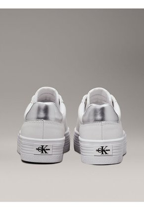 Tenis Blanco De Plataforma De Cuero Calvin Klein