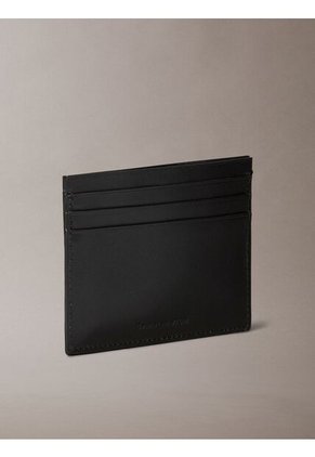 Tarjetero Negro De Cuero Con Placa Calvin Klein