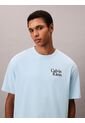 Camiseta Celeste Holgada Con Logo Gráfico Con Letras Calvin Klein de Calvin Klein