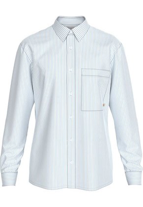 Camisa De Rayas Celestes Oxford Para Hombre Calvin Klein
