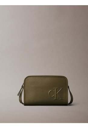 Bolso Verde Cruzado Con Monograma En Relieve Calvin Klein