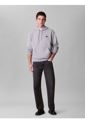 Buzo Gris De Felpa Con Logotipo Bordado Calvin Klein