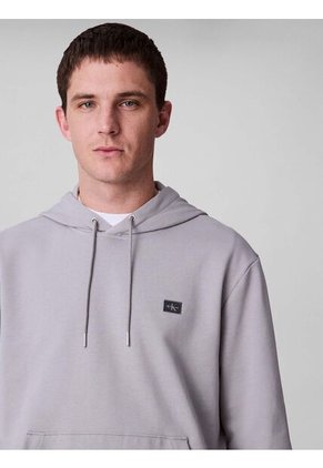 Buzo Gris De Felpa Con Logotipo Bordado Calvin Klein