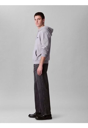 Buzo Gris De Felpa Con Logotipo Bordado Calvin Klein