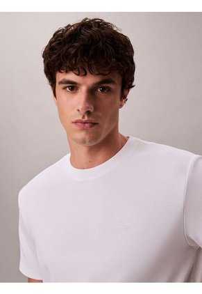 Camiseta Blanca De Algodón Interlock Calvin Klein