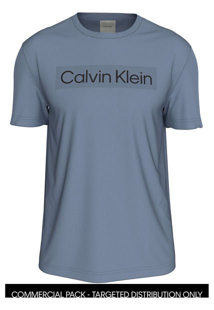 Camiseta Azul Con Logo En Caja Calvin Klein