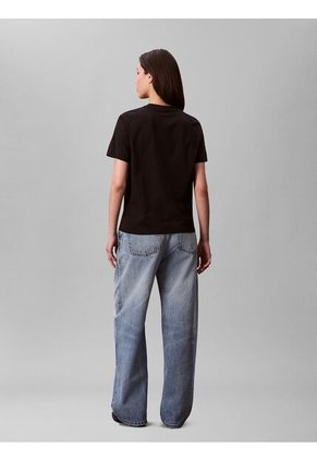 Camiseta Negra Classic Con Monograma Calvin Klein