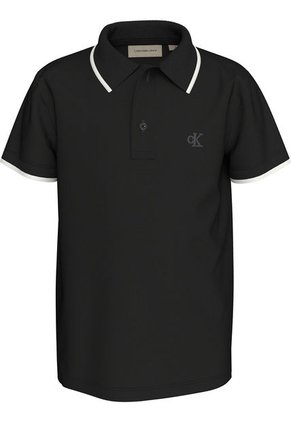 Polo Negro Con Detalle En Bordes Para Niño Calvin Klein