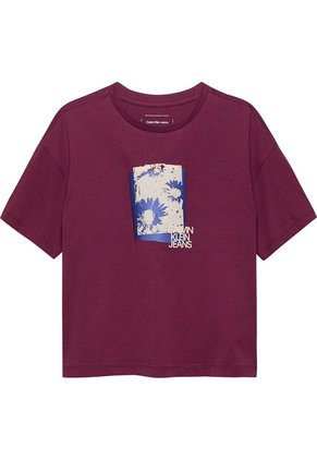 Camiseta Morado Flower Graphic Para Niña Calvin Klein