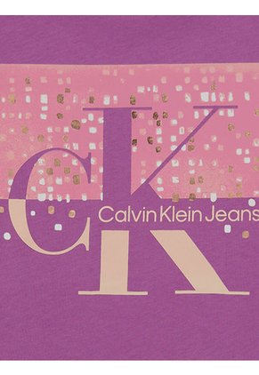Camiseta Con Cuello Redondo Niña Morado Calvin Klein