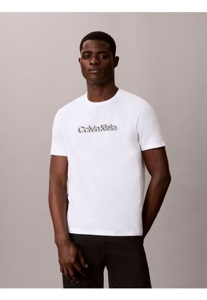 Camiseta Blanca Con Logo Gráfico Calvin Klein