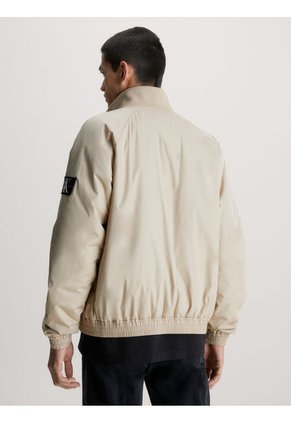Chaqueta Bomber De Poliéster Reciclado Hombre Beige Calvin Klein