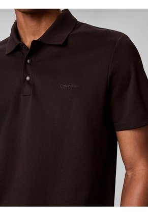 Polo Negro Con Tecnología Interlock Calvin Klein