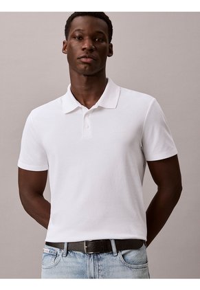 Polo Blanco Con Tecnología Interlock Calvin Klein