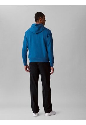 Buzo Azul De Felpa Con Monograma Calvin Klein