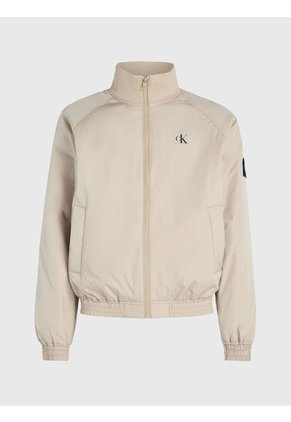Chaqueta Bomber De Poliéster Reciclado Hombre Beige Calvin Klein