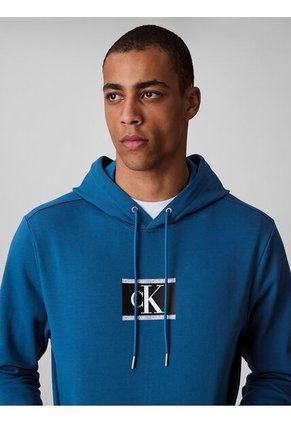 Buzo Azul De Felpa Con Monograma Calvin Klein