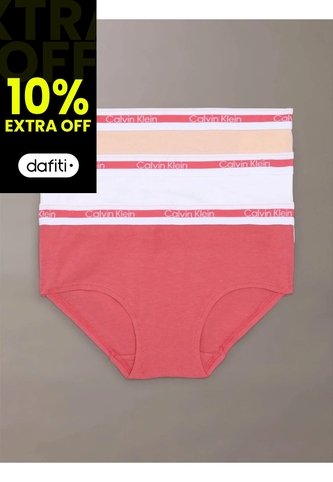 Pack Rosado Para Niña De 3 Pantys De Algodón Stretch Calvin Klein Calvin Klein