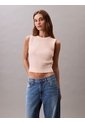Saco Rosa Tejido Sin Mangas Con Cuello Redondo De Canalé Suave Calvin Klein de Calvin Klein