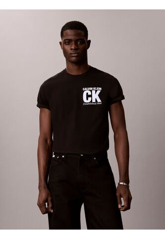 Camiseta Negra Con Gráfico De Logo Calvin Klein Calvin Klein