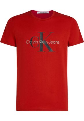 Camiseta Roja Con Logotipo Calvin Klein