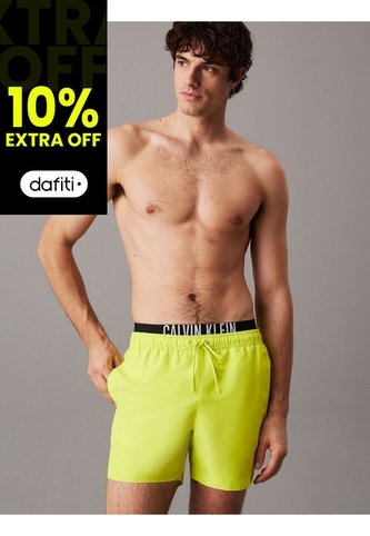 Pantaloneta Amarillo De Baño Corto Con Cinturilla Doble - Intense Power Calvin Klein Calvin Klein