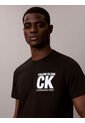 Camiseta Negra Con Gráfico De Logo Calvin Klein de Calvin Klein