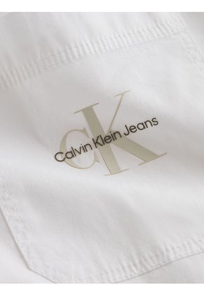 Camisa Manga Larga Sencilla Con Logo Bordado En El Pecho  Calvin Klein