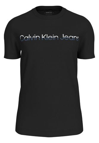 Camiseta Negra Con Logo Institutional Bicolor Calvin Klein Calvin Klein