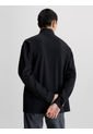 Camiseta Negra De Manga Larga Con Cuello Cierre Calvin Klein de Calvin Klein