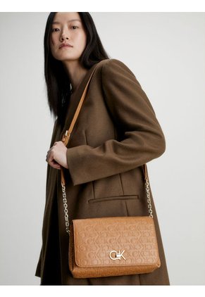 Bolso De Hombro Cuero Sintética Mujer Café Calvin Klein
