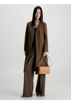 Bolso De Hombro Cuero Sintética Mujer Café Calvin Klein