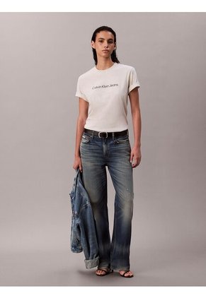 Camiseta Blanca Clásica Con Logo Estampado Calvin Klein