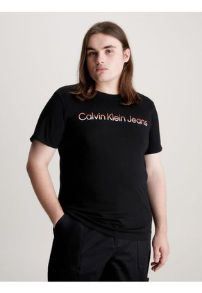 Camiseta Slim Con Logo Hombre Negro Calvin Klein