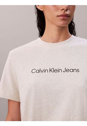 Camiseta Blanca Clásica Con Logo Estampado Calvin Klein