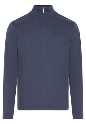 Camiseta Azul Con Cuello Alto Y Media Cremallera Calvin Klein