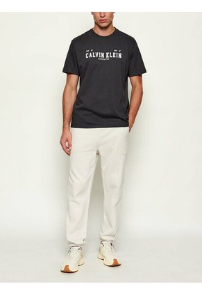 Camiseta Negra Con Estampado Gráfico De Logo Calvin Klein