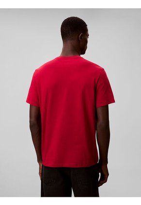Camiseta Roja Con Estampado De Logo Calvin Klein